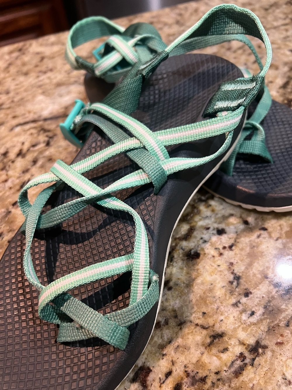 Chaco Z/Cloud Sport Sandals Mint Green Striped Women’s